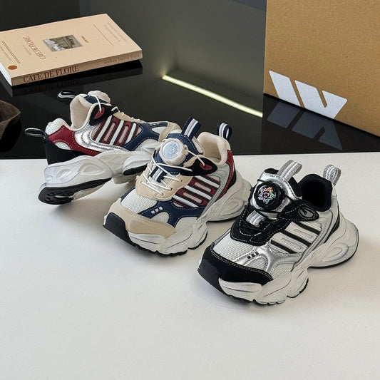 Children's Rotating Buckle Spring Fashion Clunky Lightweight Kid's Sneakers
