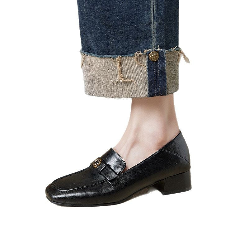 Women's Square Toe Pumps Spring British Style Loafers