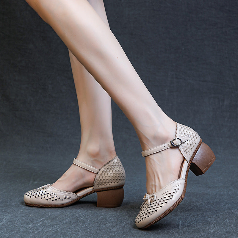 Women's Thick Soft Bottom Chinese Style Top Heels