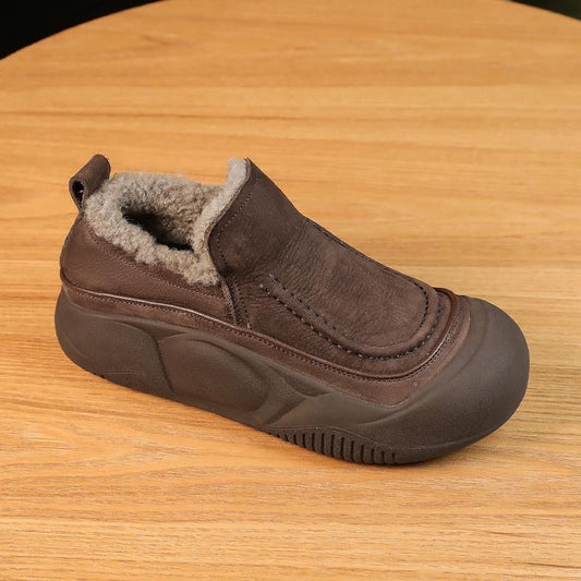 Women's Winter Fur Integrated Slip-on Fluffy Fleece-lined Casual Shoes