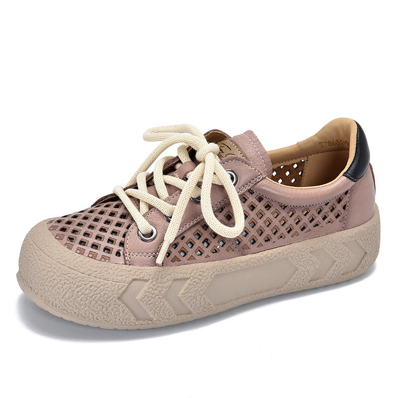 Women's Two-pair Cowhide Hollow With Thick Sole Sandals