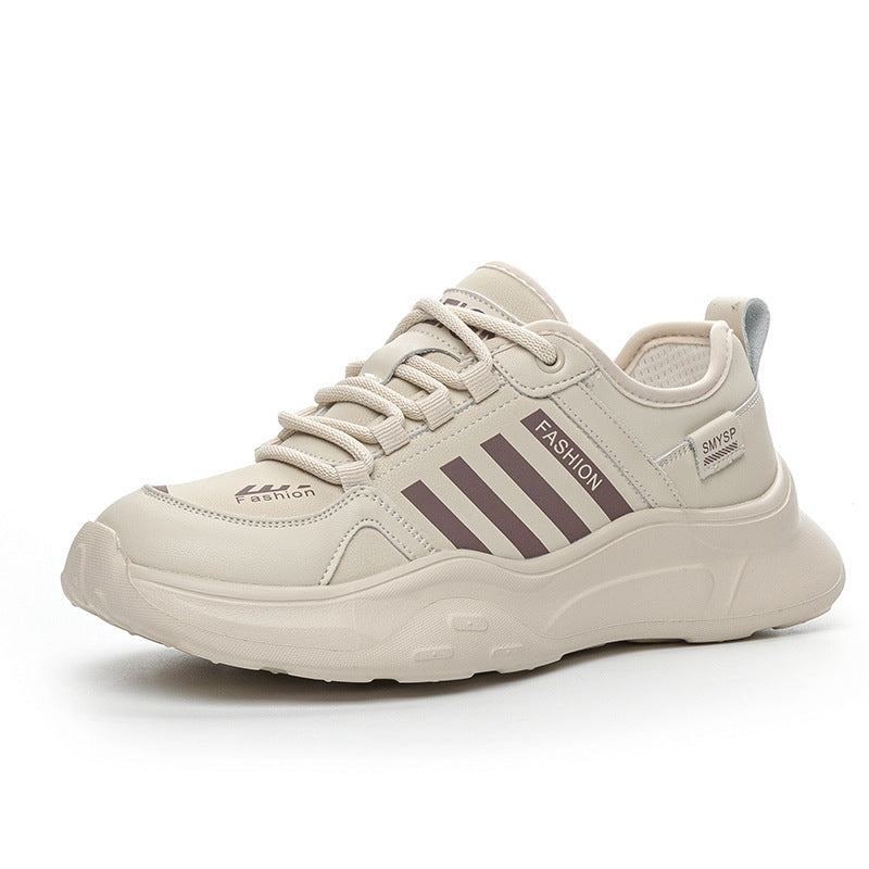 Women's Large Size White Spring Sports Daddy Casual Shoes