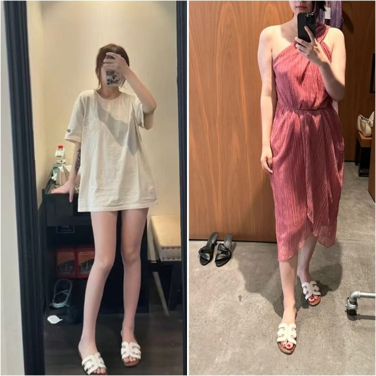 Women's Original Summer Genuine White Outdoor Flat Sandals