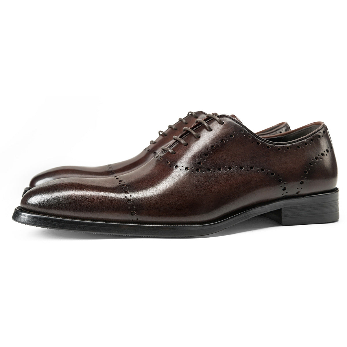 Men's Business Formal Cowhide British Style Brogue Leather Shoes