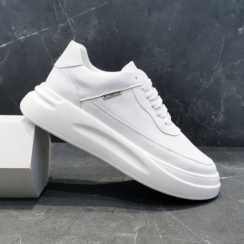 Men's Thick-soled Four-way White Heightened Simple Source Small Single Quick Men's Board Shoes