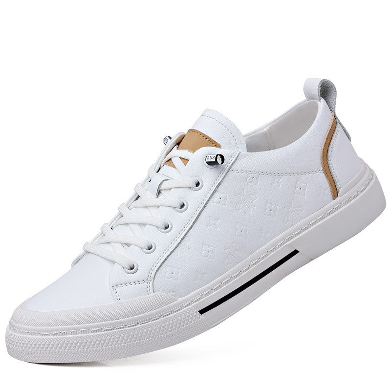 Men's Breathable Korean Style Flat Slip-on White Casual Shoes