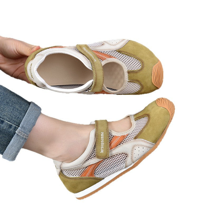 Women's Breathable Mesh Velcro Flat Sports Mary Sandals