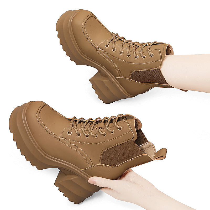 Women's Thick-soled British Style Hidden Martin Autumn Boots