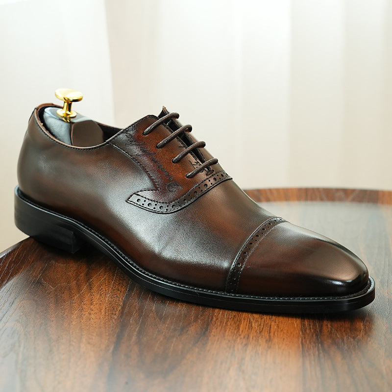 Men's Brogue Formal Wear Business Oxford Handmade Leather Shoes