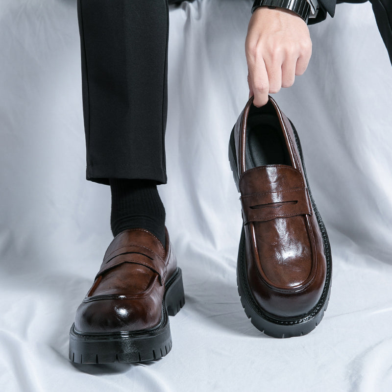 Men's Style Business Formal Wear Brown Slip-on Casual Shoes