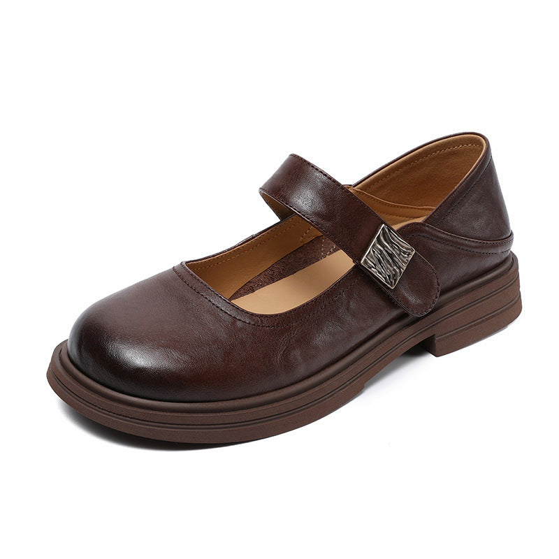 Women's Color Mary Jane Spring Shallow Mouth Flat Women's Shoes