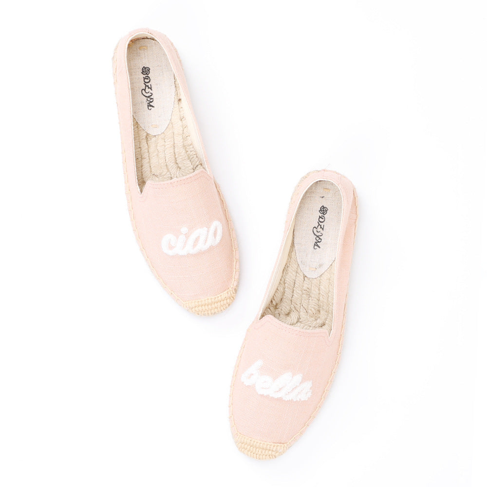 Women's Toe Slip-on Creative Low Top Solid Canvas Shoes