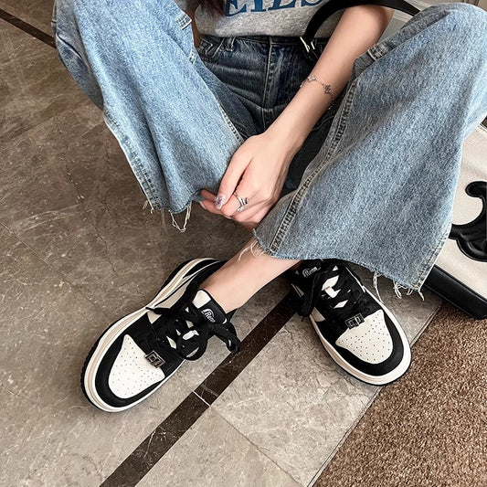 Platform White Black Retro Sports Versatile Hight Casual Shoes