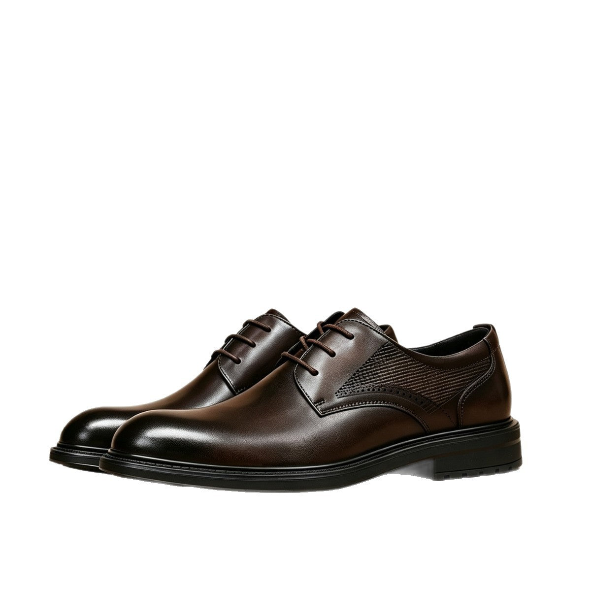 Men's Formal Wear Commuter Derby Round Toe Low-cut Leather Shoes