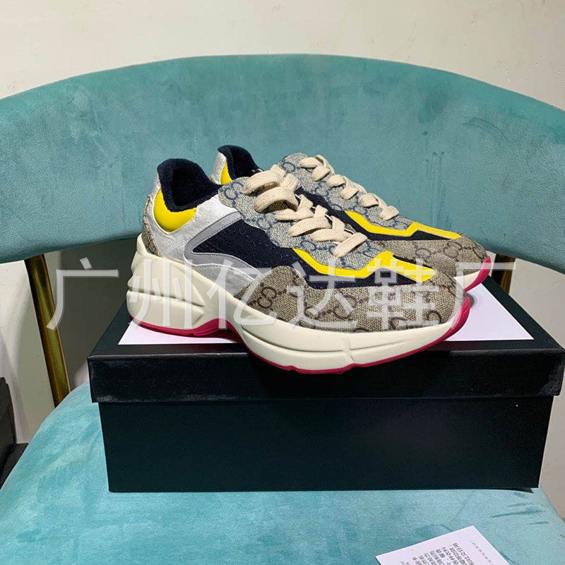 Dad Female Old Flower Fashion Height Increasing Sneakers