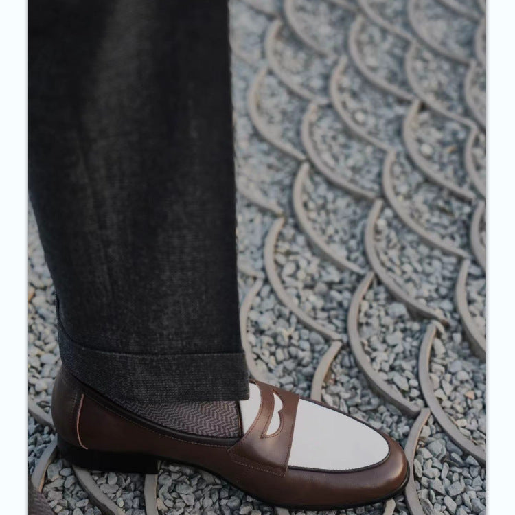Men's Layer Cowhide British Soft Bottom Business Suit Summer Loafers