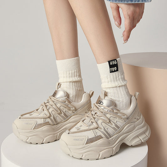 Women's Dad Fashionable Korean Style Thick Bottom Sneakers