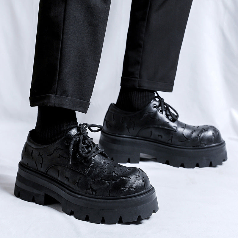 Men's Design Hair Stylist Retro Color Matching Leather Shoes
