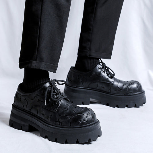 Men's Design Hair Stylist Retro Color Matching Leather Shoes
