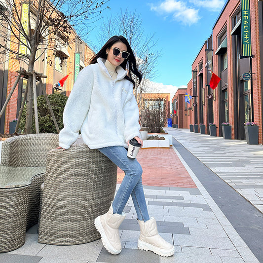Women's Winter Fur Integrated Thick Bottom Fashion Snow Boots