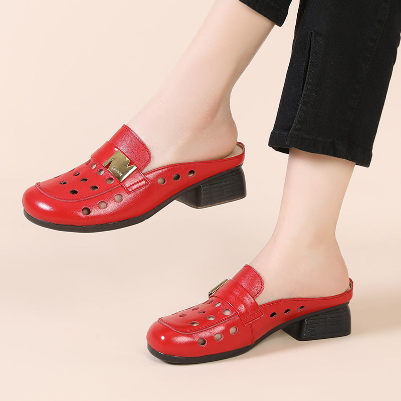 Women's Half Summer Fashion Outerwear Hollow Hole Sandals