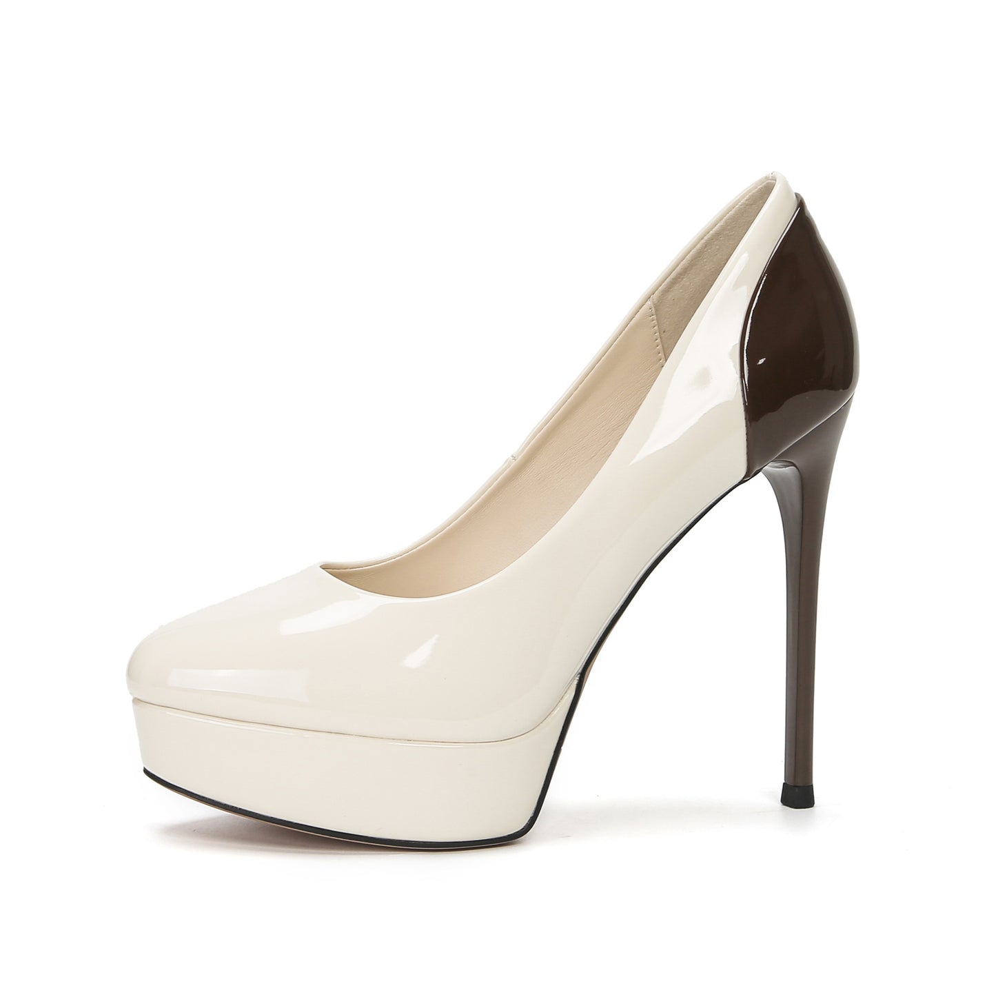 Women's Waterproof Platform Elegant Round Toe Stiletto High Not Tired Heels