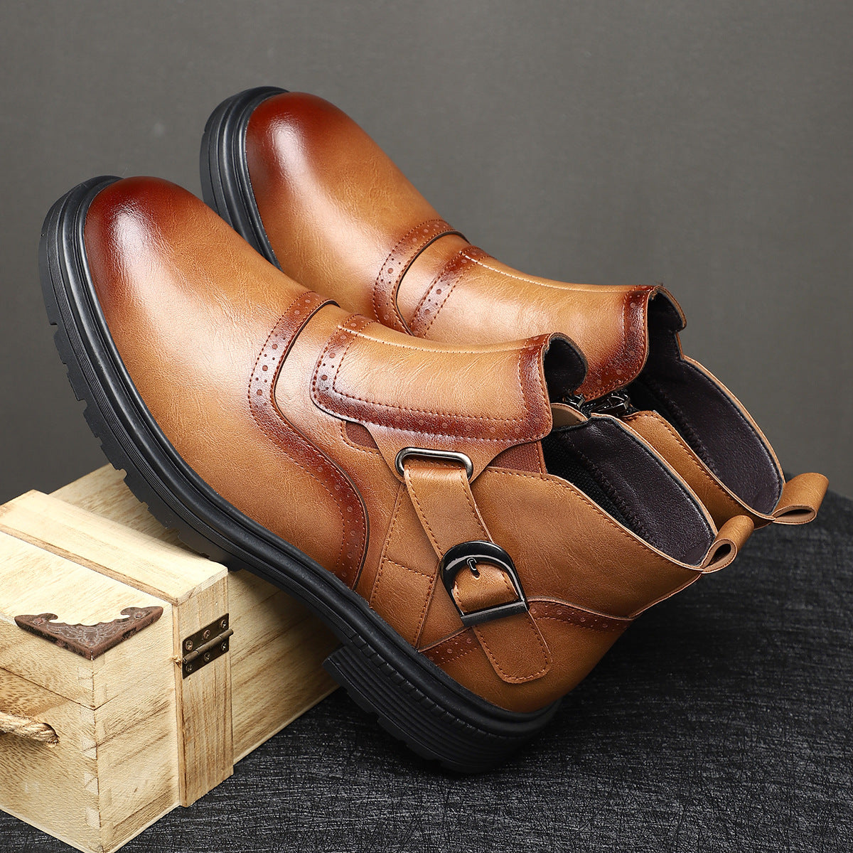 Men's British Retro Style Formal Outdoor Trendy Men's Business Leather Shoes