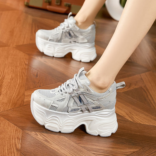 Women's Dad Summer Hollow Mesh Surface Platform Sneakers