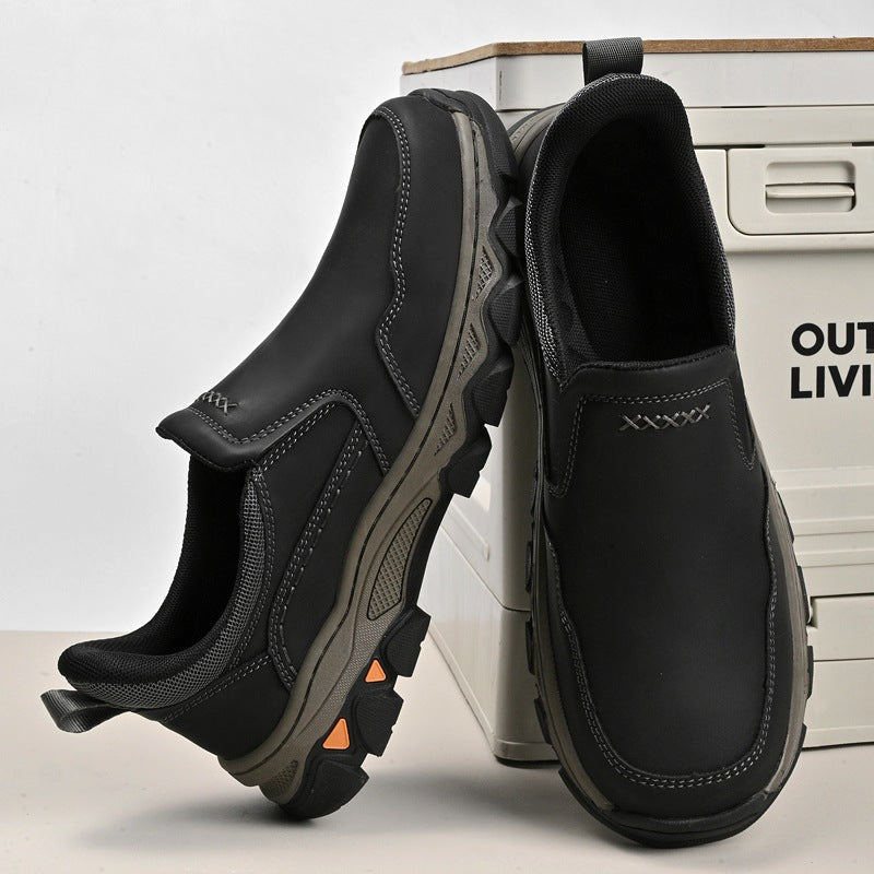 Men's Plus Size Slip-on Outdoor Flashing Leather Shoes