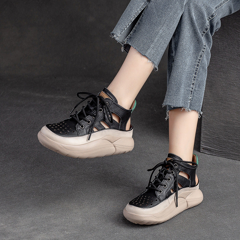 Women's Hollow Hole Comfortable Platform Breathable Front Sandals