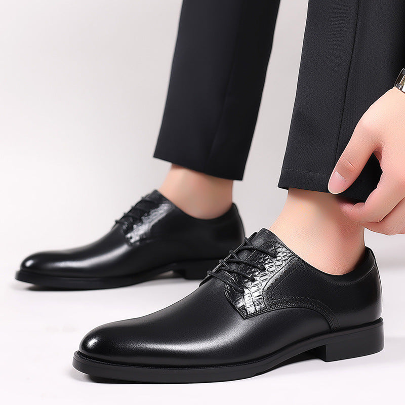 Men's Layer Cowhide Wedding Business Formal Wear Leather Shoes
