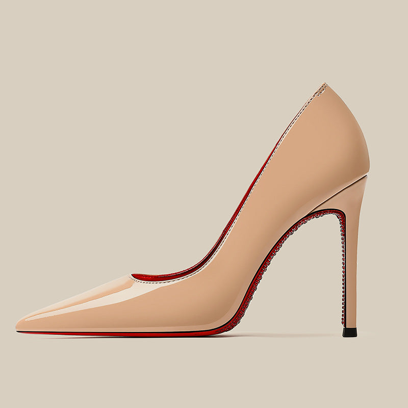 Women's Red High Stiletto Beautiful Sexy Wedding Black Patent Heels