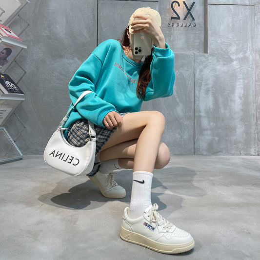 White Female Spring Fried Street Round Toe Vintage Sneakers
