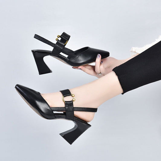 Women's Closed Toe Mid Pointed With Buckle Casual Shoes