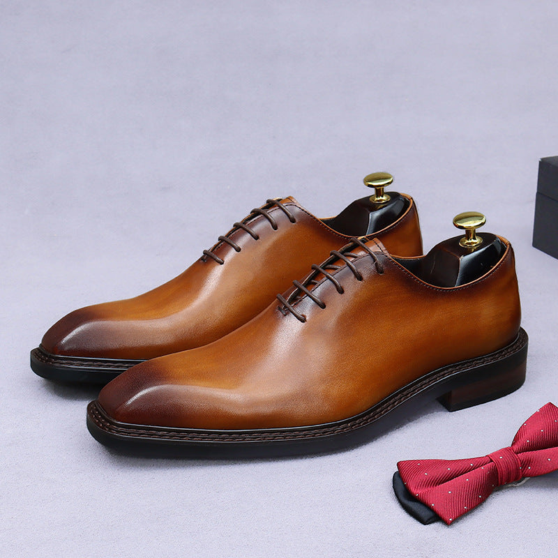 Men's Formal Wear Genuine Handmade British Light Men's Business Leather Shoes