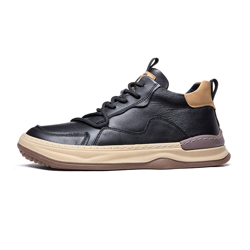 Men's Cowhide Board Autumn Cotton Plus Veet Men's Casual Shoes
