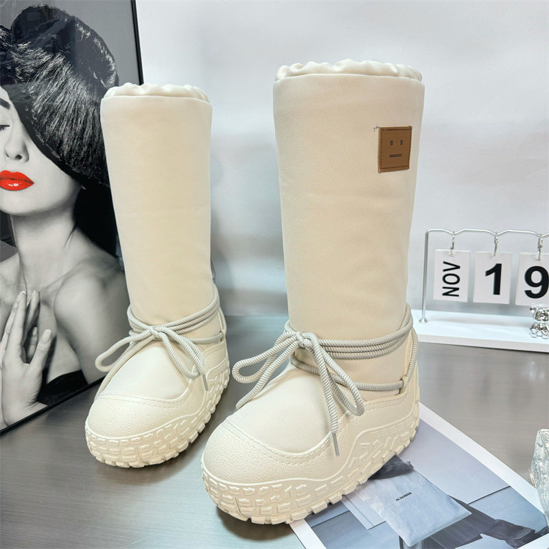 Fleece-lined Extra Thick High Top Waterproof Trendy Snow Boots