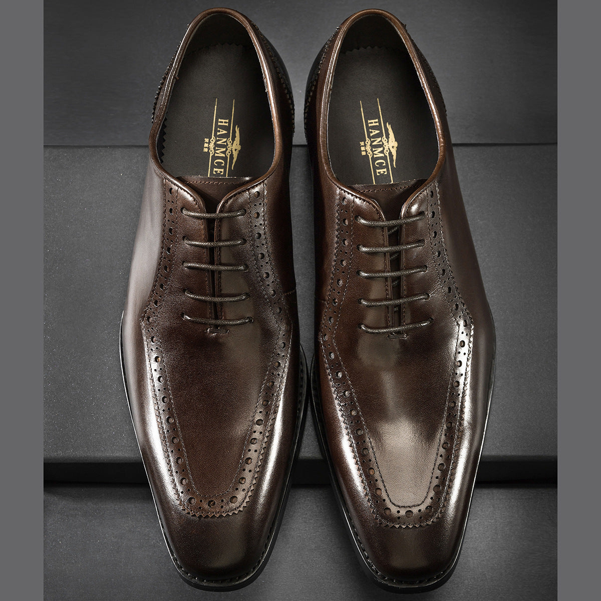 Men's Brogue Oxford Calf Pumps Business Formal Leather Shoes
