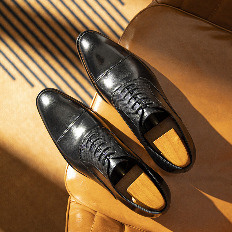 Men's First Layer Cowhide Formal Wear Business Leather Shoes