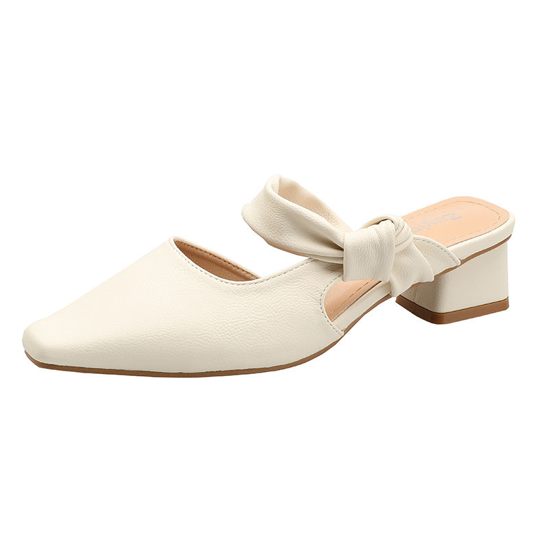 Women's Square Toe Half Summer Outdoor Wear Heels