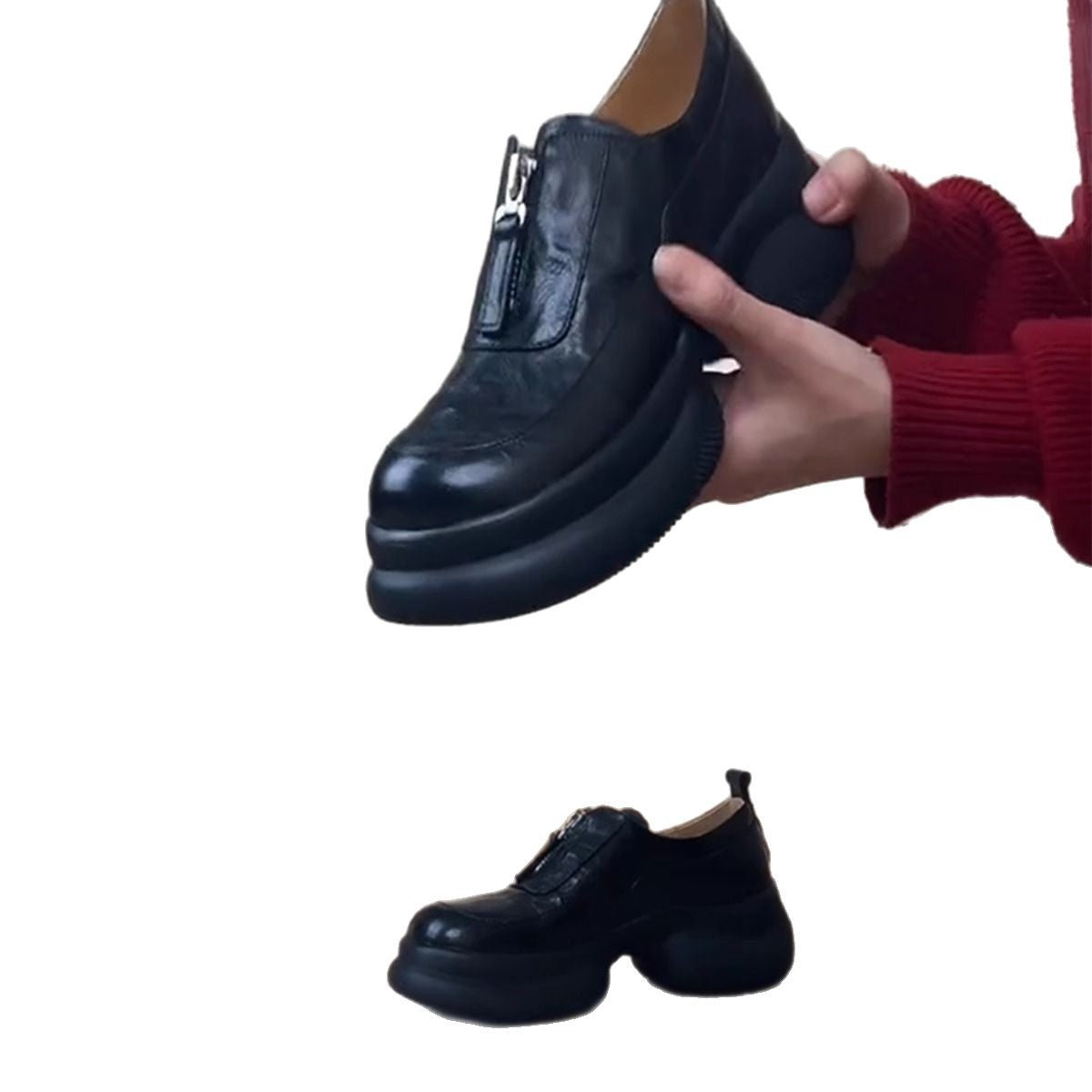 Women's Lan Cabinet Thick Bottom Platform Deep Loafers