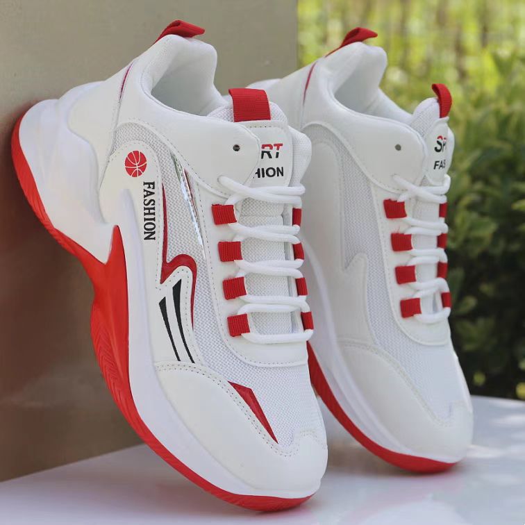 Men's Spring Basketball Red Mesh Quick Hand Casual Shoes