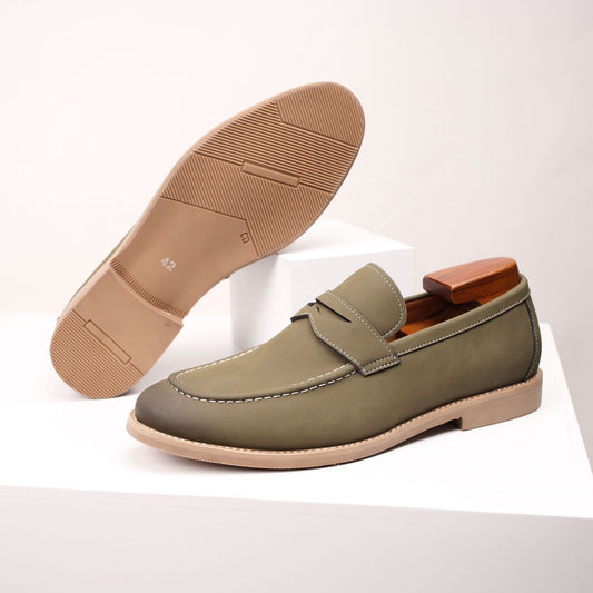 Men's Light Color British Style Business Genuine Doug Suede Loafers