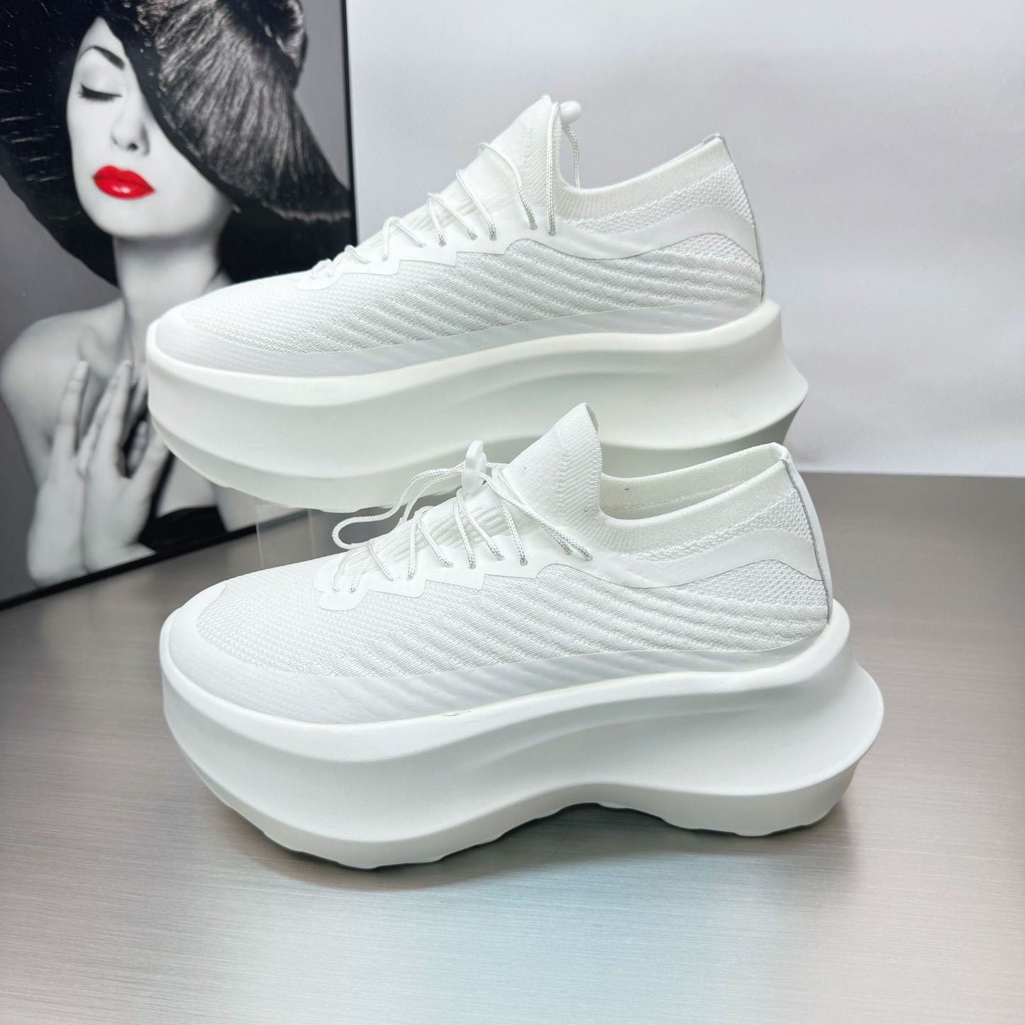 Ding Surface Breathable Muffin Bottom Dad Sneakers