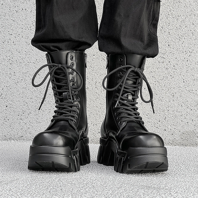 Men's Bottom Bulldozer Martin Height Increasing Punk Worker Boots