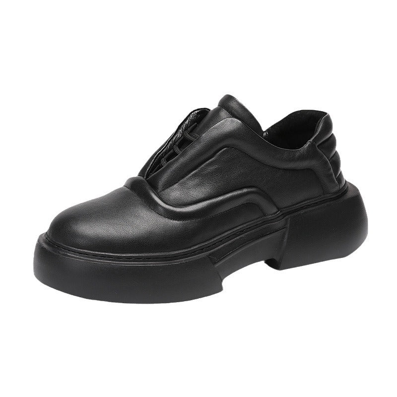 Men's Genuine Cattlehide Surface White Lazy Trendy Breathable Leather Shoes