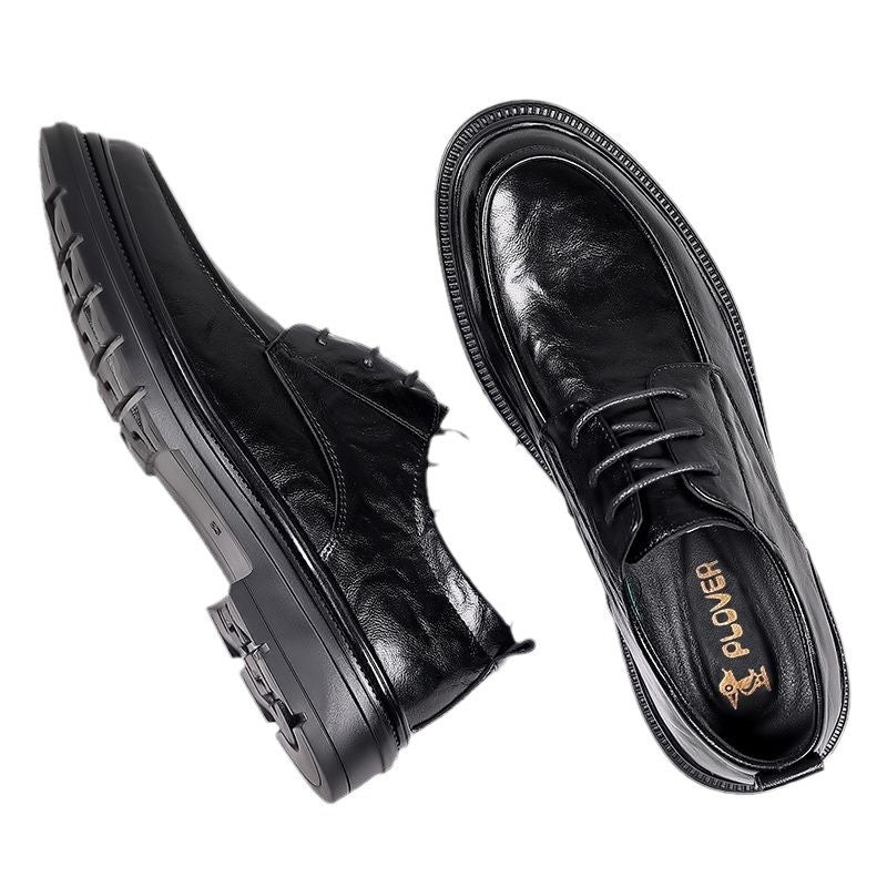 Men's Woodpecker Breathable Business Formal Wear Black Leather Shoes