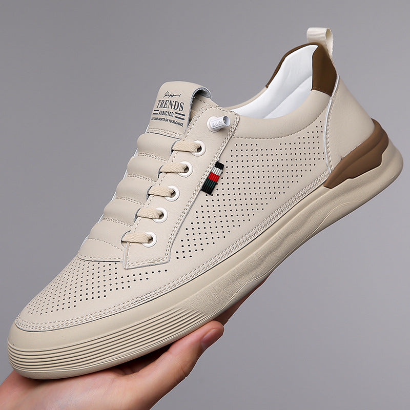 Men's Beautiful Durable Summer Daily White Leather Shoes