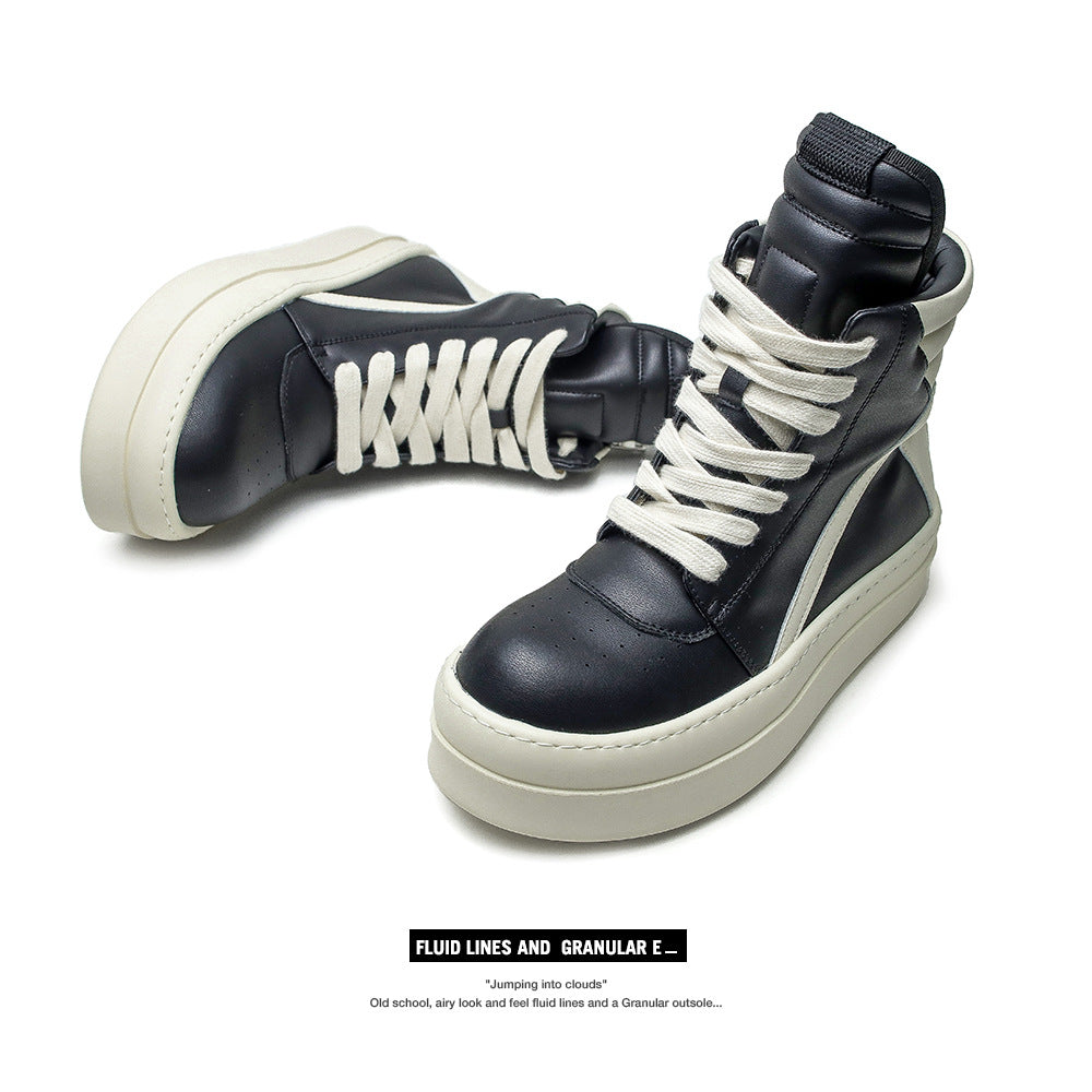 Women's & Men's Inverted Triangle Stitching Large Tongue Platform Casual Shoes