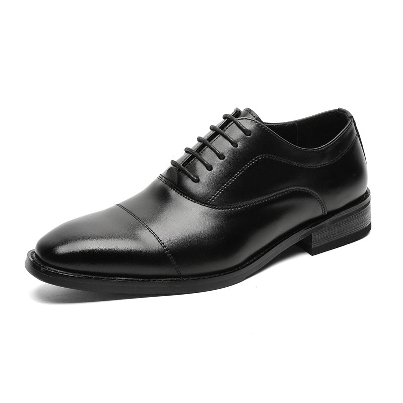 Men's Style Business Formal Square Toe Wedding Leather Shoes